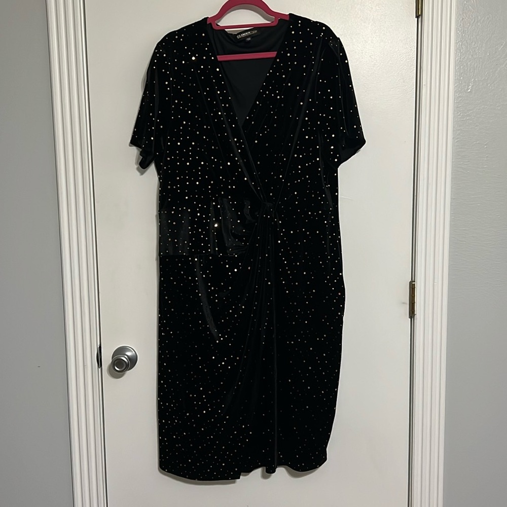 Faux wrap cocktail dress